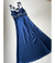 BLUE 6 PCS LONG SLIT SILK NIGHTY SET