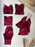 6Pcs Slit Turkish Style Nighty Set Maroon